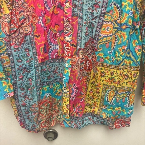 Vintage 90’s Lauren Ralph Lauren Patchwork Button Down Shirt - Picture 6 of 10